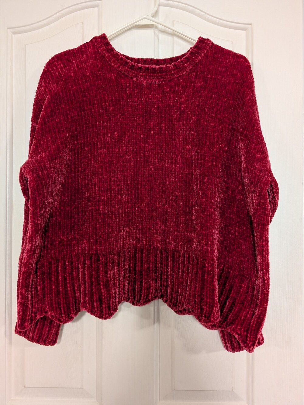 Chenille Sweater - Deep Red